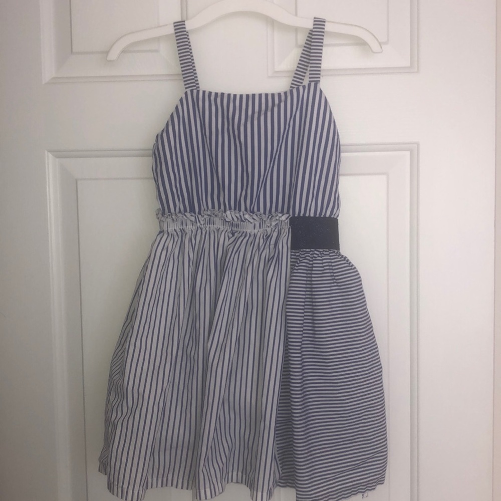 Cat & Jack girls 7/8 white and blue dress
